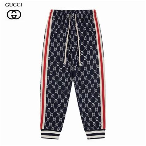 gucci pantaloni tuta azzurri uomo|gucci palazzo pants.